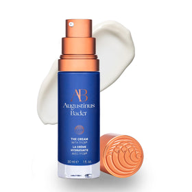 Augustinus Bader The Cream bottle on vanity showcasing luxurious daily hydration