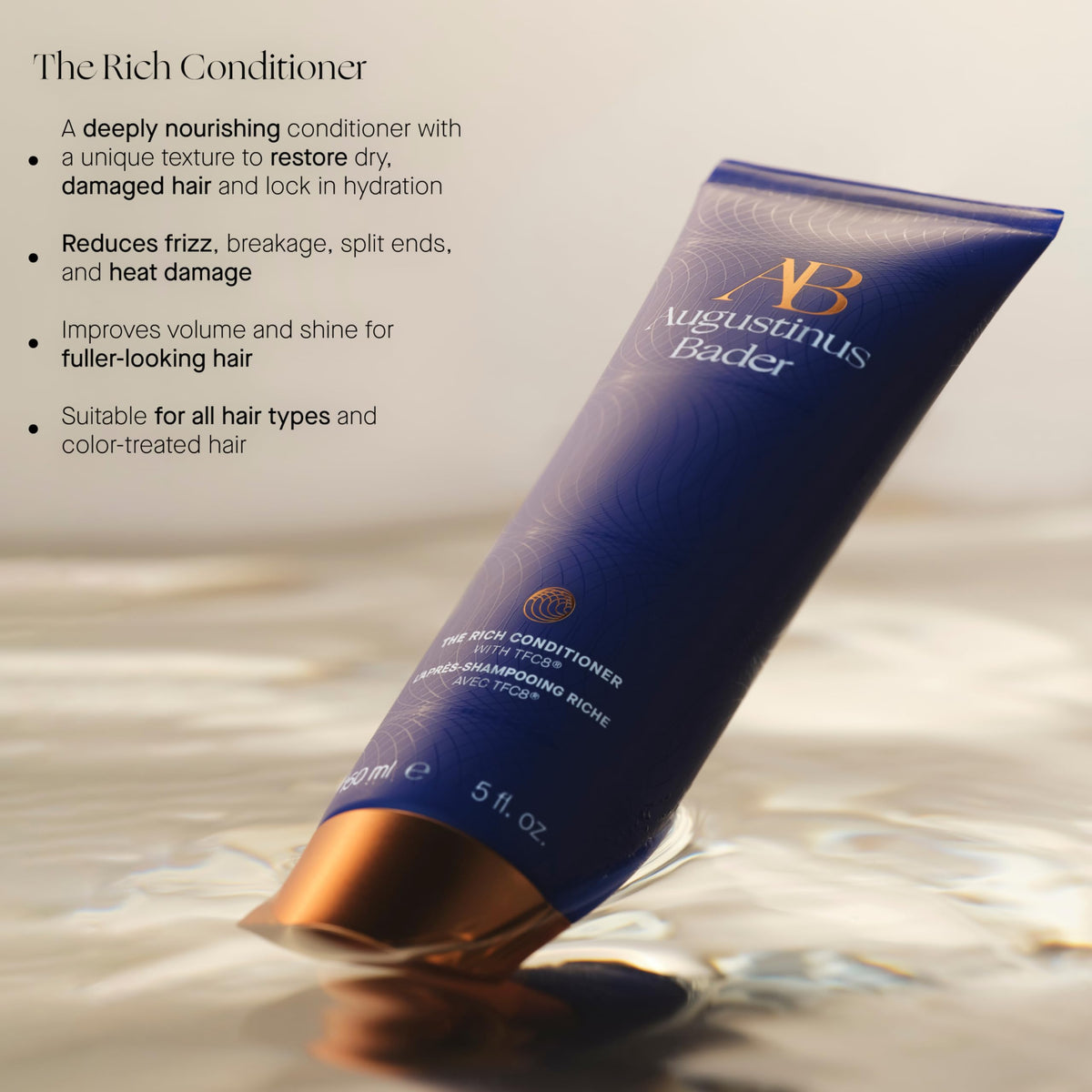 The Rich Conditioner pump enables easy, mess-free daily application.