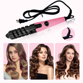 AUITRONCARE anti-scald ceramic curling wand pink01 front view highlighting portable design