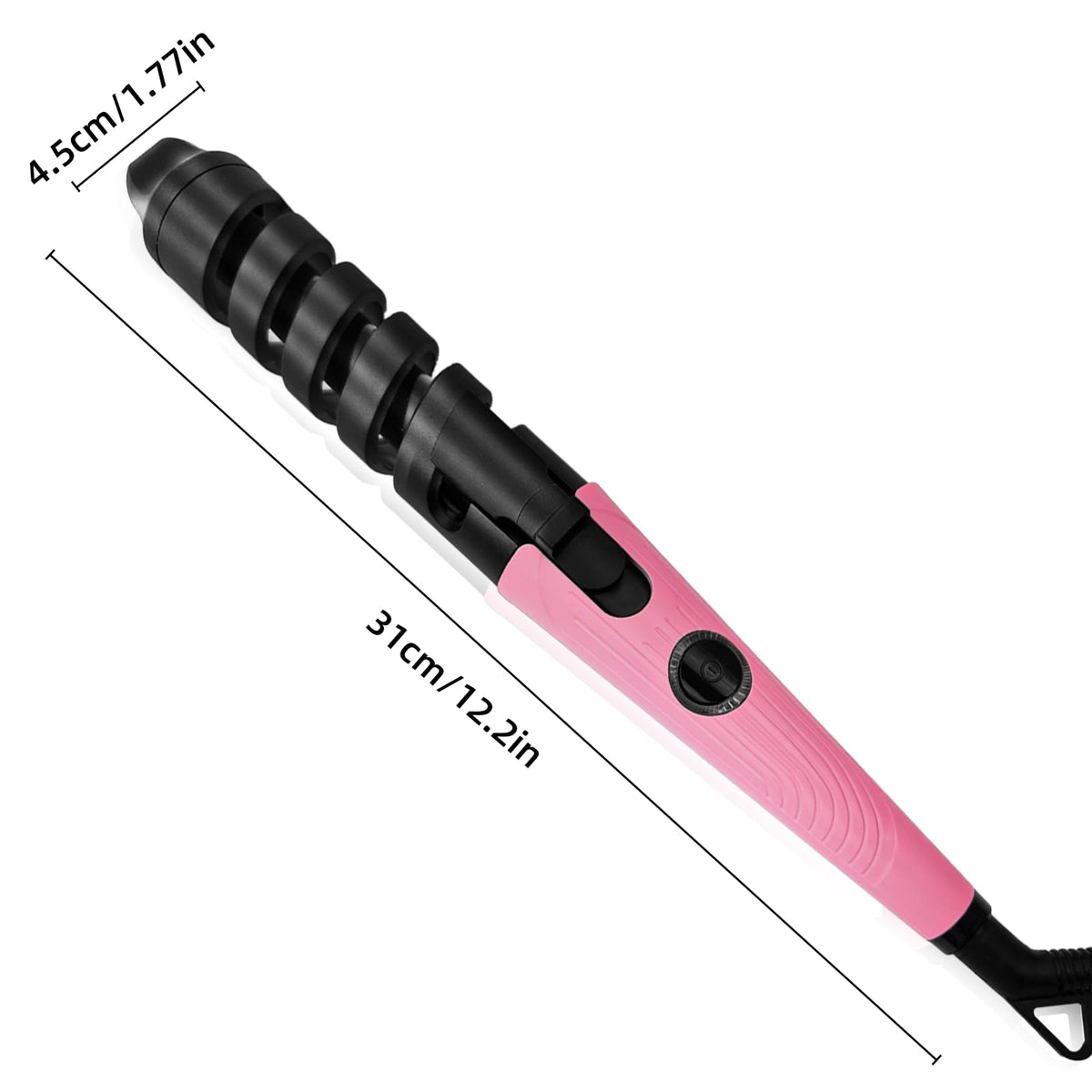 AUITRONCARE anti-scald ceramic curling wand pink01 travel-compact design in-use