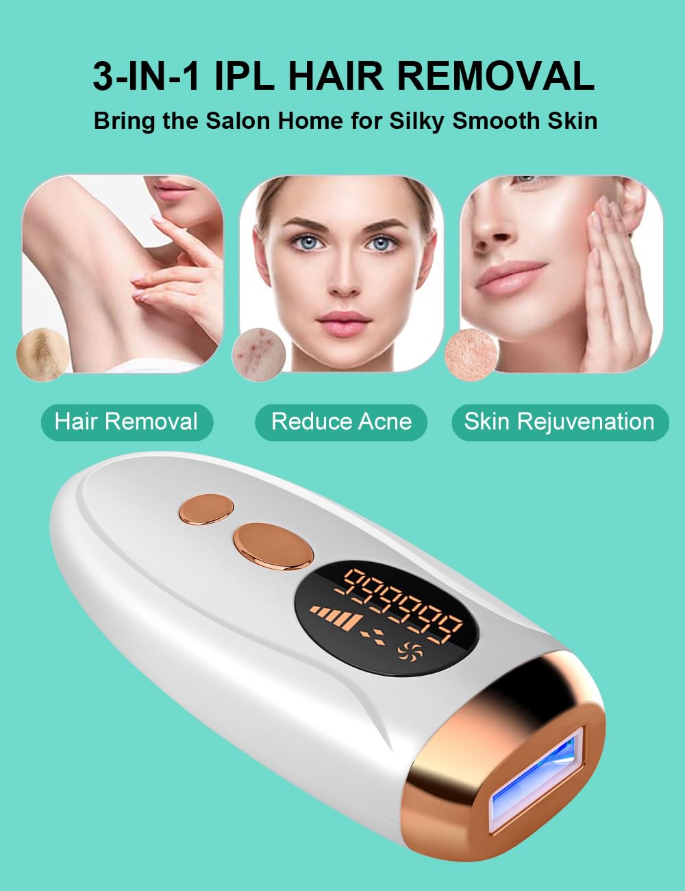 AUITRONCARE IPL treatment window close-up for precise application.