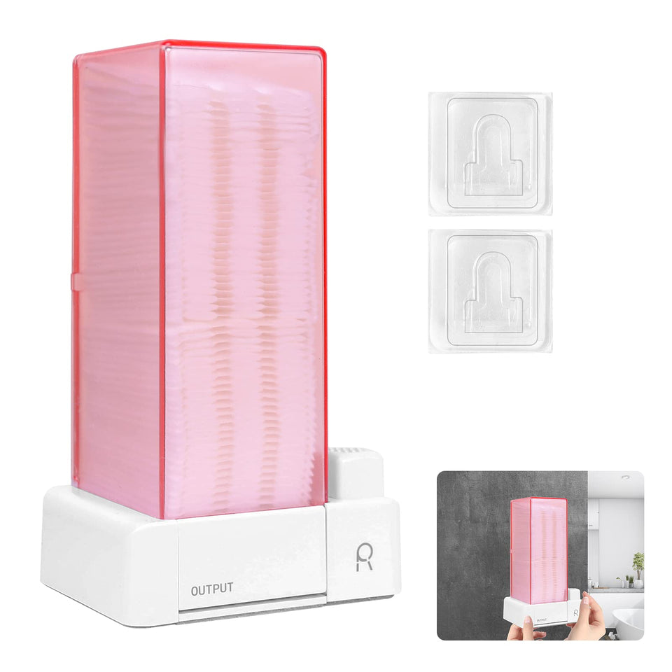Aukiron cotton pad holder pink front view keeps pads clean and ready