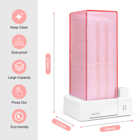 Aukiron cotton pad holder pink side view keeps vanity organized