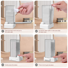 Aukiron square cotton pad holder front view shows non-slip base.