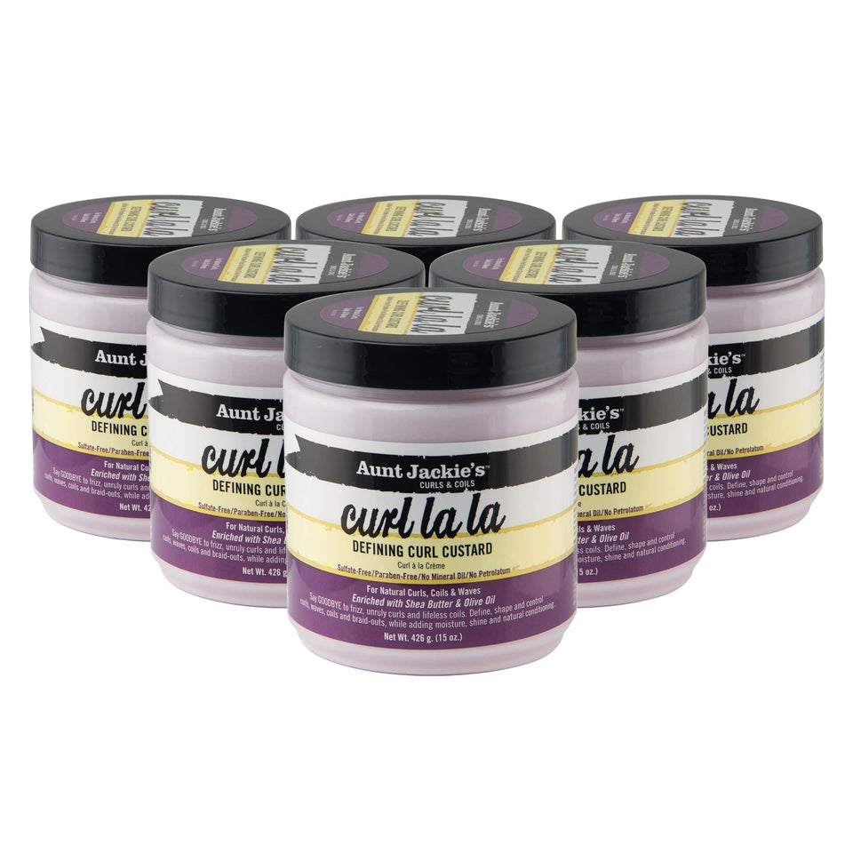 Aunt Jackie's Defining Custard bottle front for defined, moisturized curls.