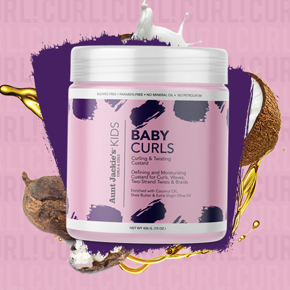 Aunt Jackie's Kids Baby Curls twist application demonstrating soft definition