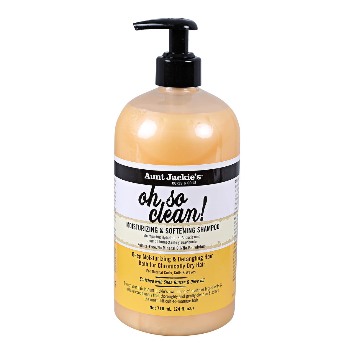 Aunt Jackie's Oh So Clean 24oz pump bottle for gentle cleansing of natural curls, coils, and waves.