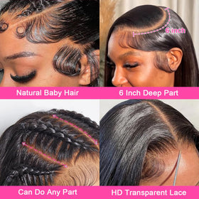 AUOU HD lace front wig with baby hair for seamless parting