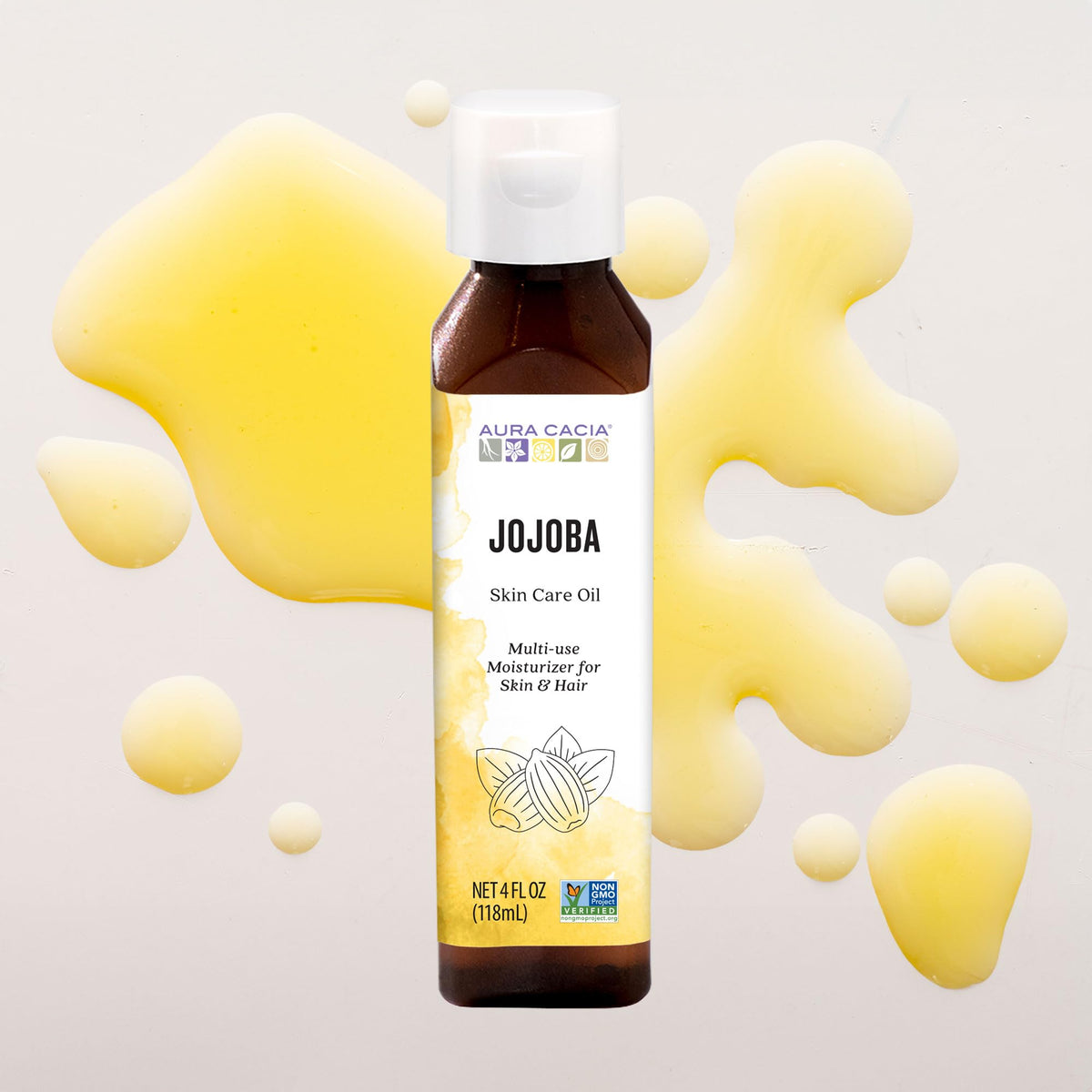 Aura Cacia Balancing Jojoba Oil applied to dry skin