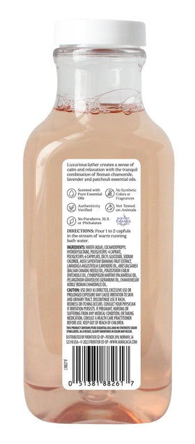 Aura Cacia Chamomile Bubble Bath bubbles in tub for a soothing soak
