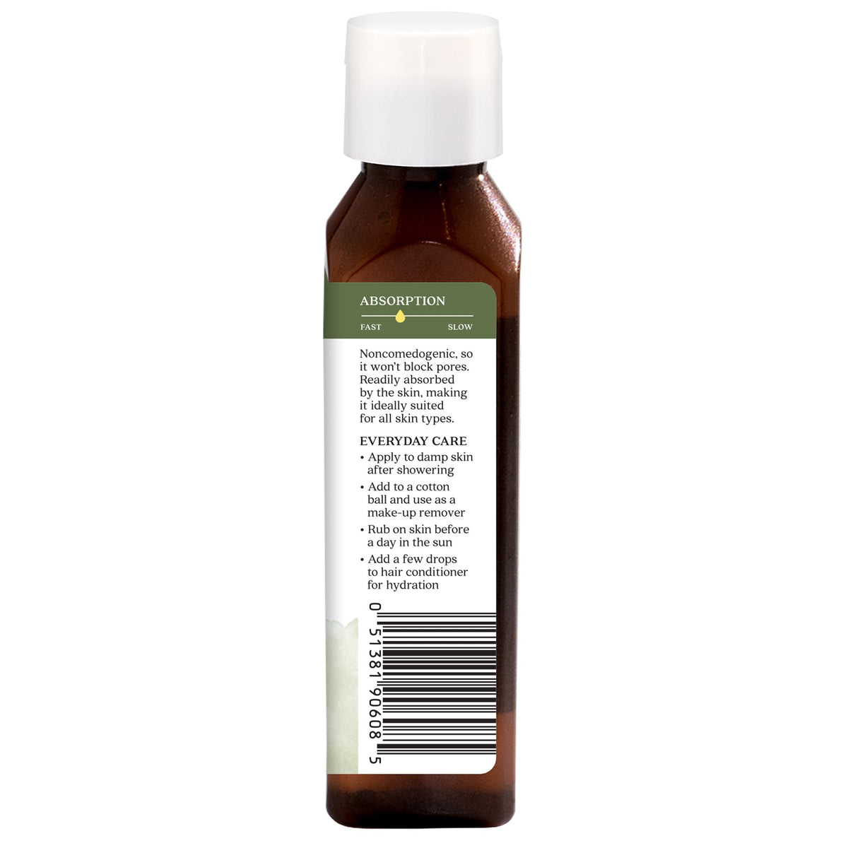 Aura Cacia Balancing Jojoba Oil applied to the face for quick absorption