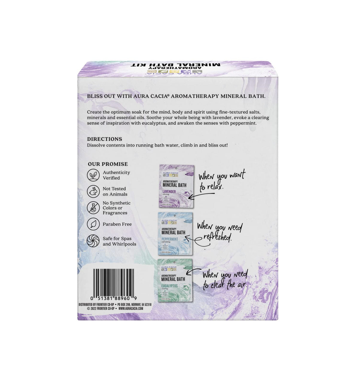 Aura Cacia Mineral Bath Kit eucalyptus packet for focus and refresh