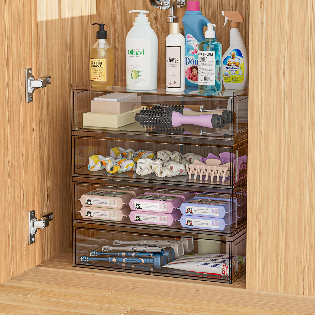 Aurblozen dust-proof acrylic beauty holder stays sturdy and easy to move.