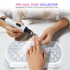 AURELLE nail dust collector top view showing dual turbo fans in action.