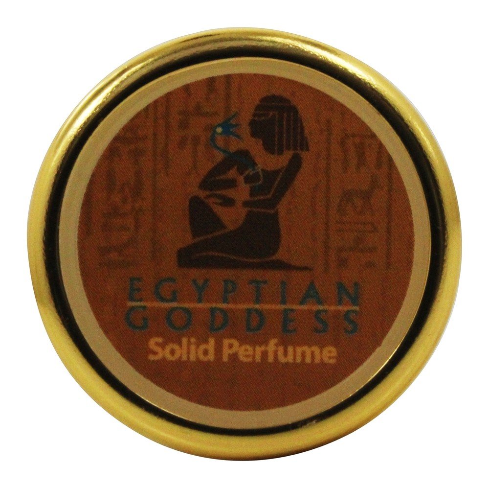 Auric Blends Solid Egyptian Goddess perfume bottle in premium glass design for elegant evenings.