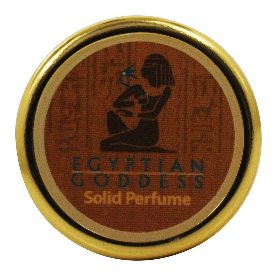 Auric Blends Solid Egyptian Goddess perfume bottle in premium glass design for elegant evenings.