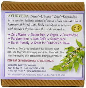 Auromere conditioner bar is travel-friendly for easy grooming on the go.