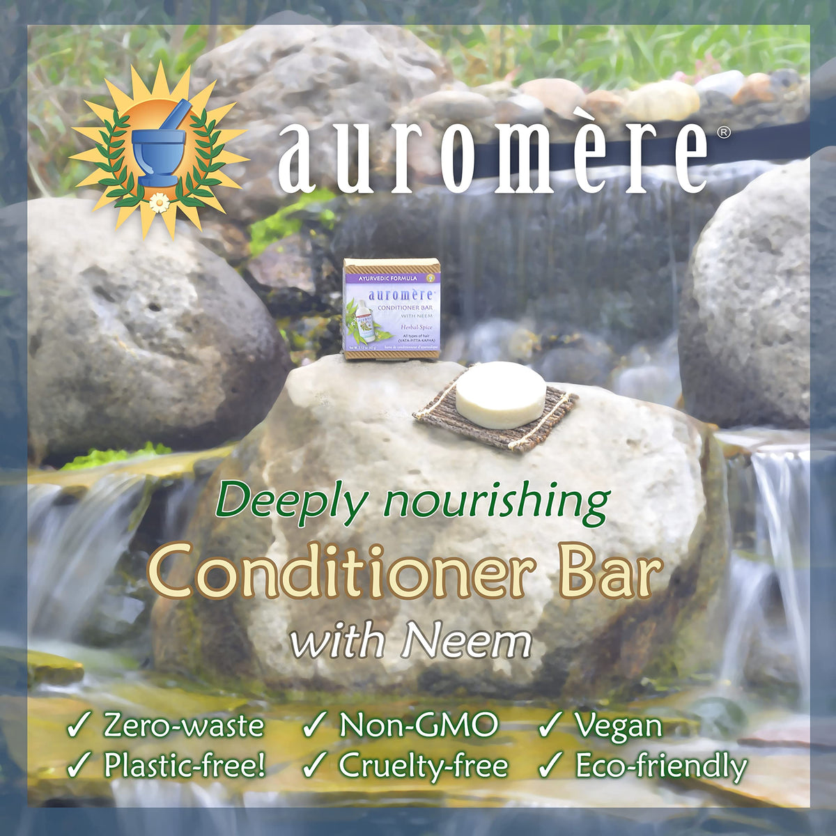 Auromere vegan, non-GMO formula offers a clean conditioning option without harsh additives.