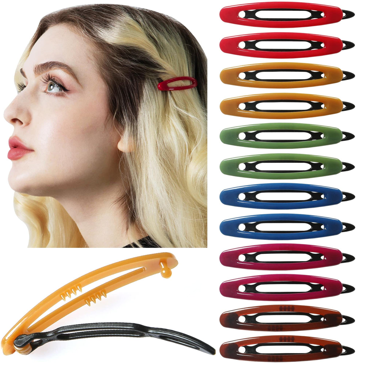 AURORA PIN 12pc hair barrettes set offers versatile styling options.