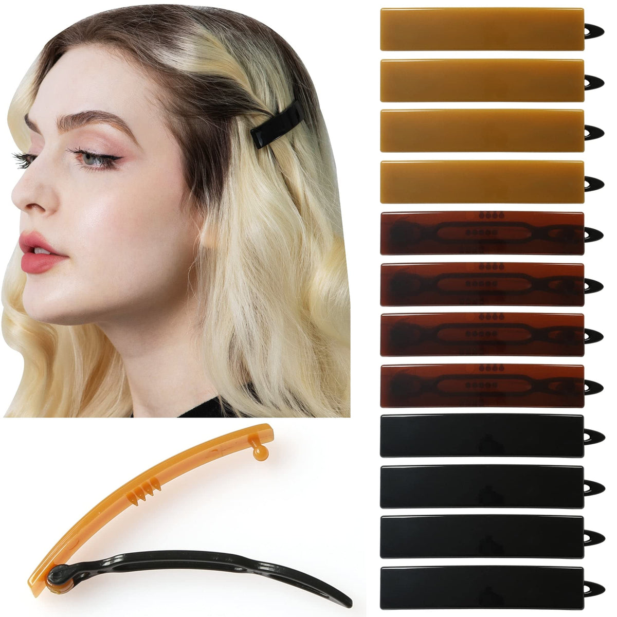 AURORA PIN 12pcs hair barrettes set for versatile styling.