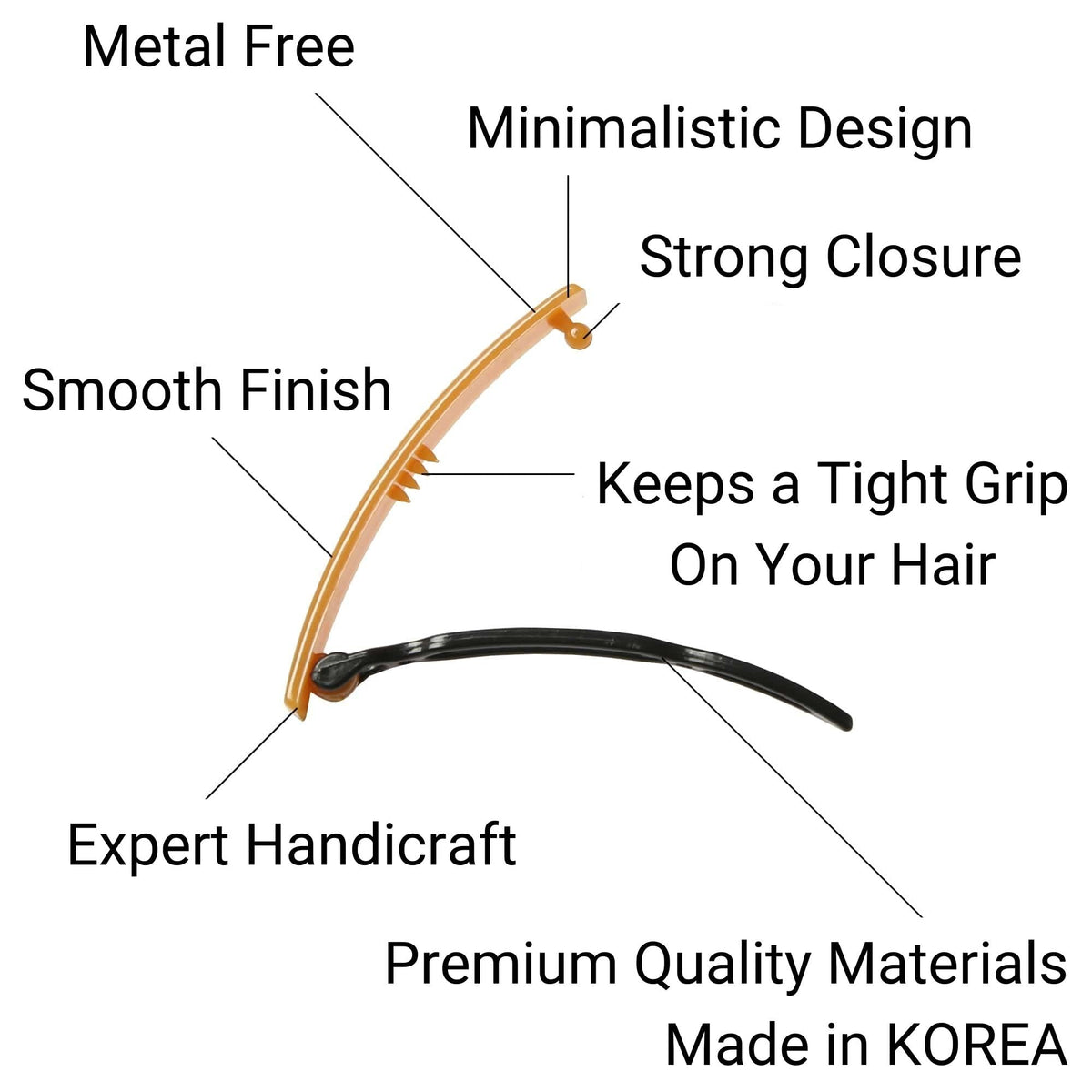 AURORA PIN BPA-free non-metal plastic clips designed for hair-friendly use.