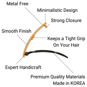 AURORA PIN BPA-free non-metal plastic clips designed for hair-friendly use.