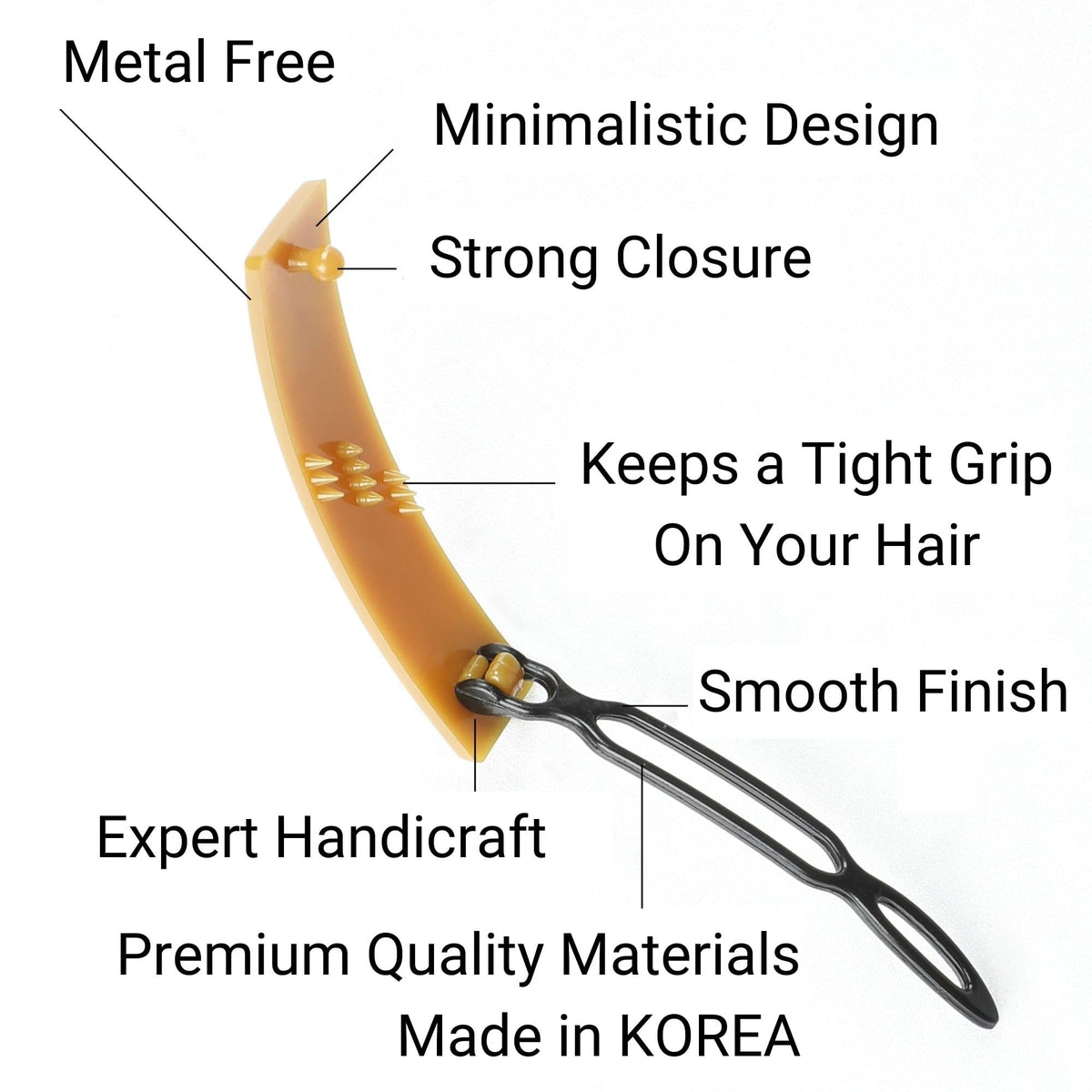 AURORA PIN BPA-free plastic clips soothe sensitive scalps and prevent marks.