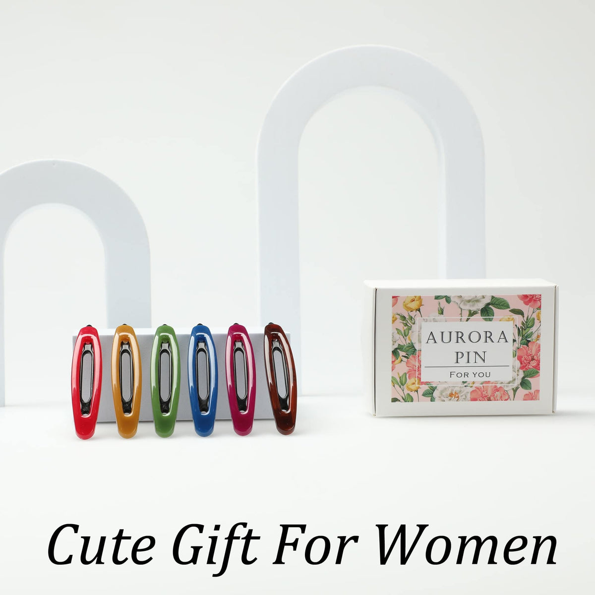 AURORA PIN hair accessory display shows coordinated, fashionable options for daily wear.