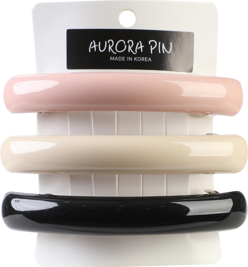 Aurora Pin tortoise-shell clip closeup showing durable design for all-day hold.