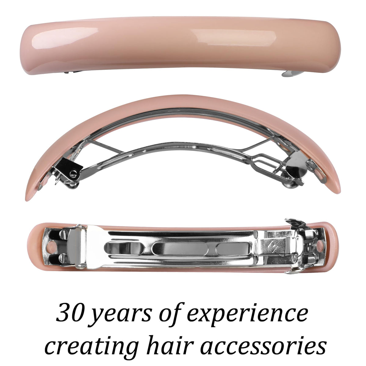 Aurora Pin tortoise-shell clip in indie-pink secures an elegant updo with ease.