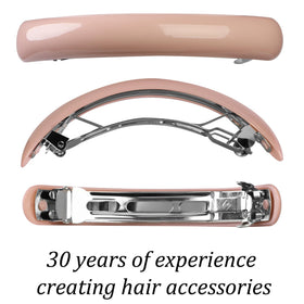 Aurora Pin tortoise-shell clip in indie-pink secures an elegant updo with ease.