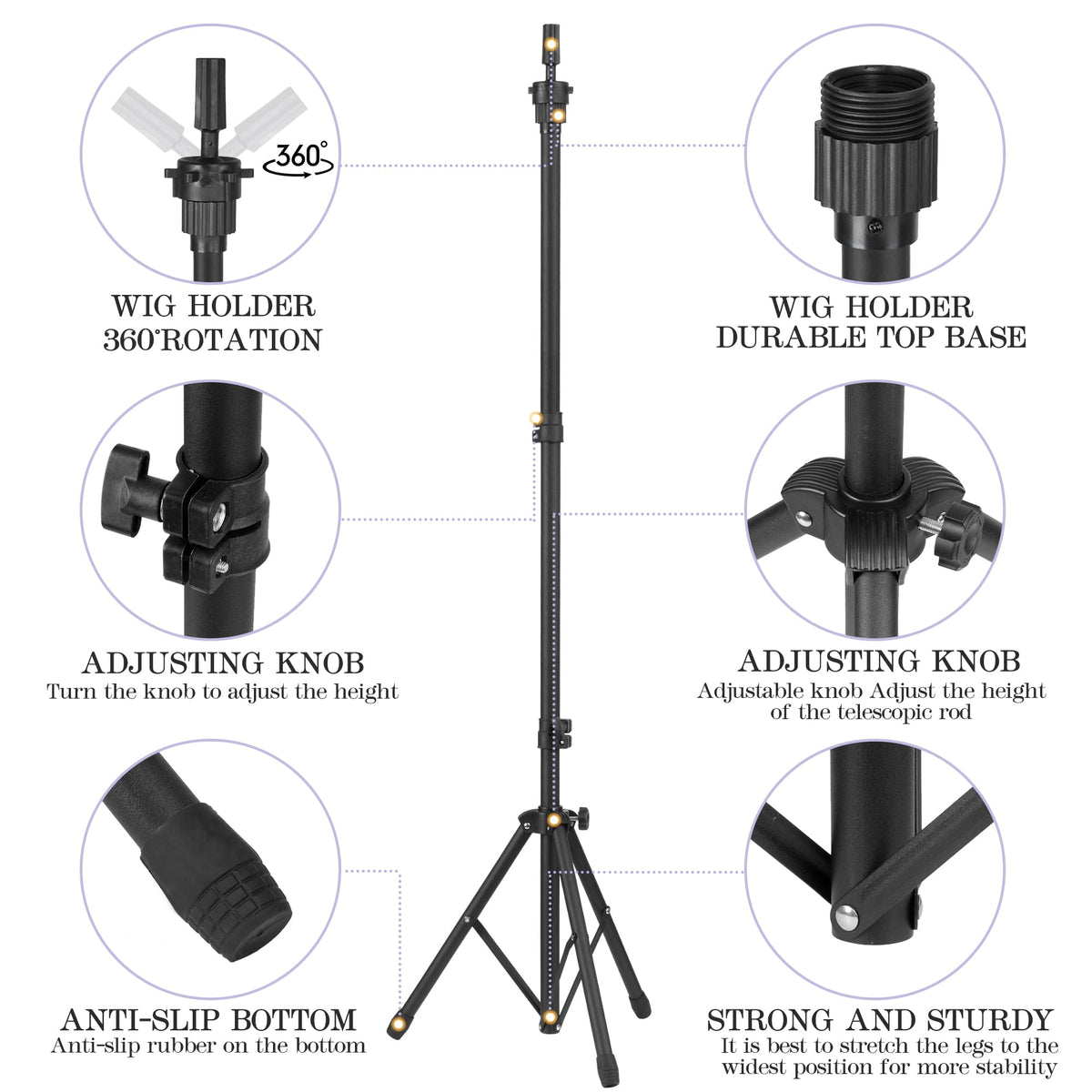 Auroras canvas wig head compatibility enables versatile training setups.