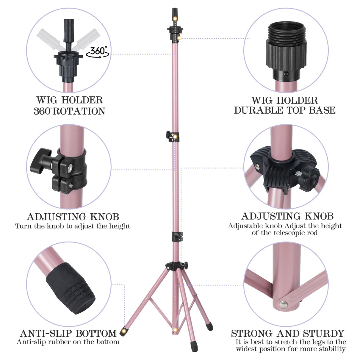 Auroras mannequin head stand compatibility fits most heads for seamless practice.