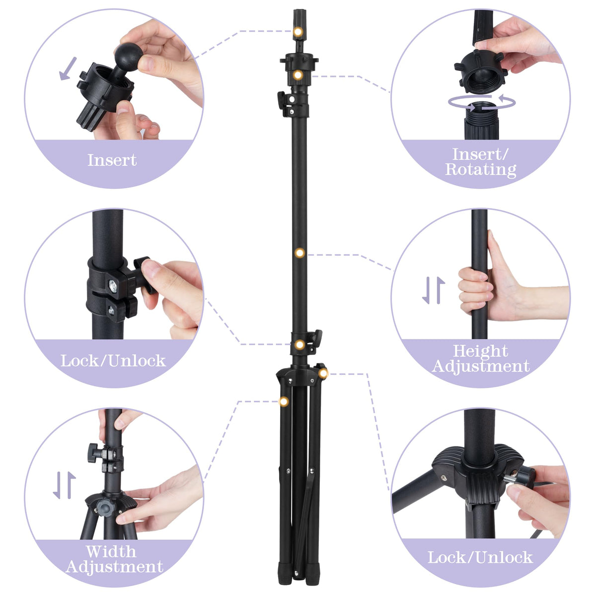 Auroras mannequin head stand compatibility fits most heads and kits.