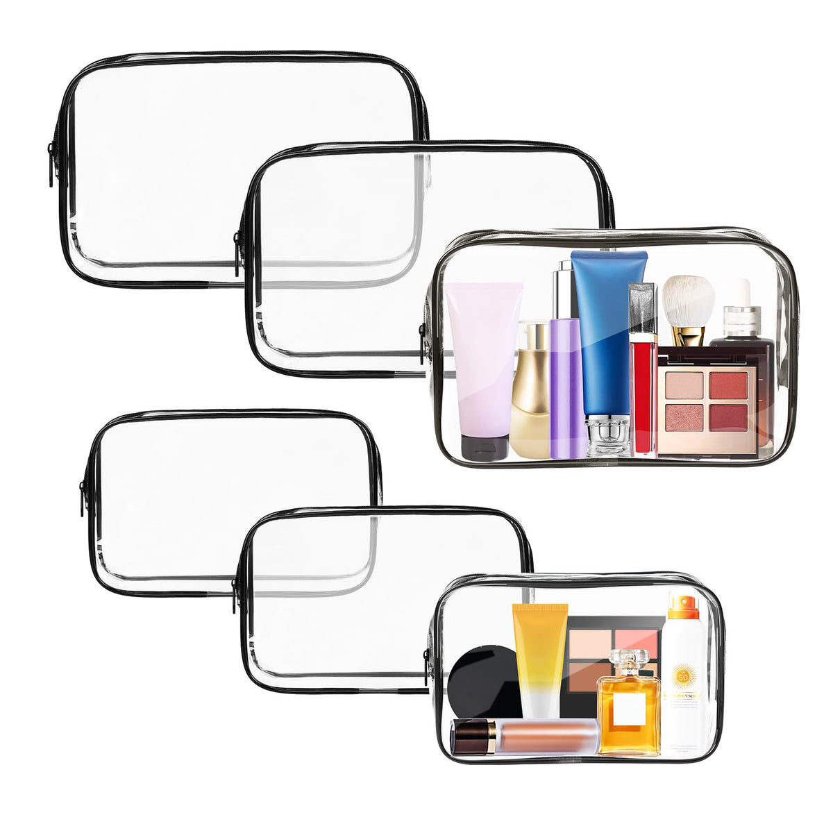 AURUZA Clear Makeup Bag shows contents at a glance for quick planning.
