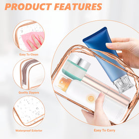 AURUZA PVC cosmetic pouch clear organizer for liquids and daily essentials.
