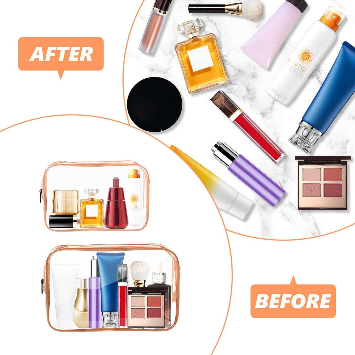 AURUZA rose pink travel cosmetic pouch adds a stylish touch to packing routines.