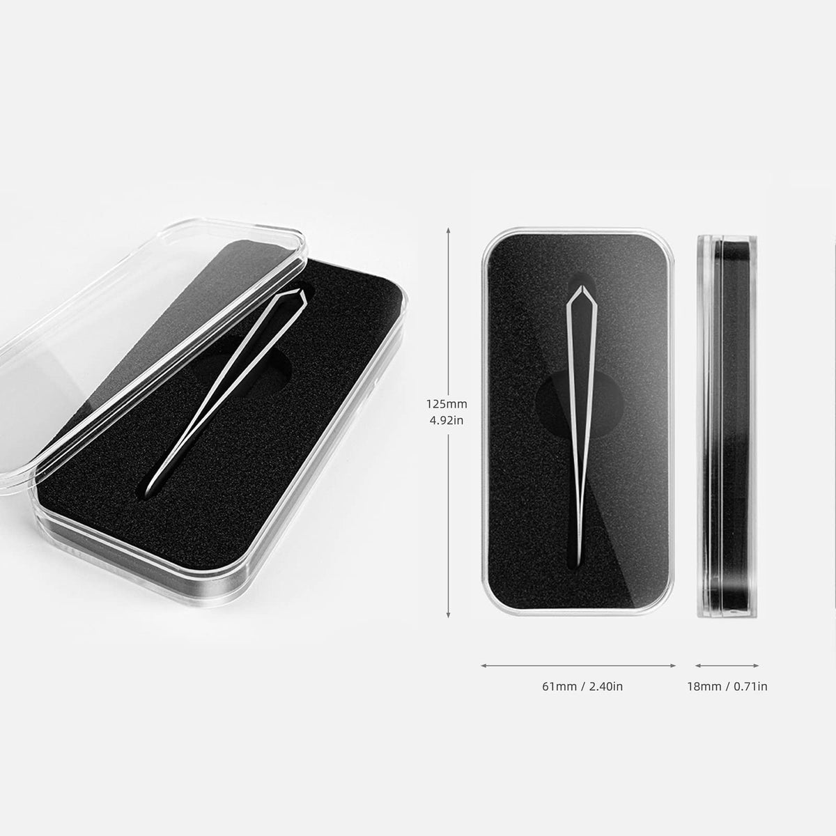 AUSOMTEK beard tweezers ideal for eyebrows, lashes, and facial hair.