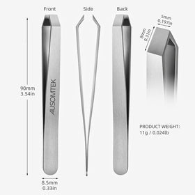 AUSOMTEK beard tweezers in travel box for on the go grooming.