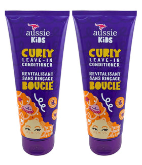 Aussie Kids Leave-In Curly Conditioner bottle delivering lightweight hydration for soft, manageable curls.