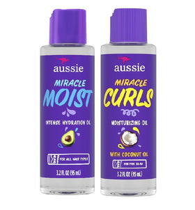 Aussie Miracle Moist bottle pour delivers instant hydration to dry hair.