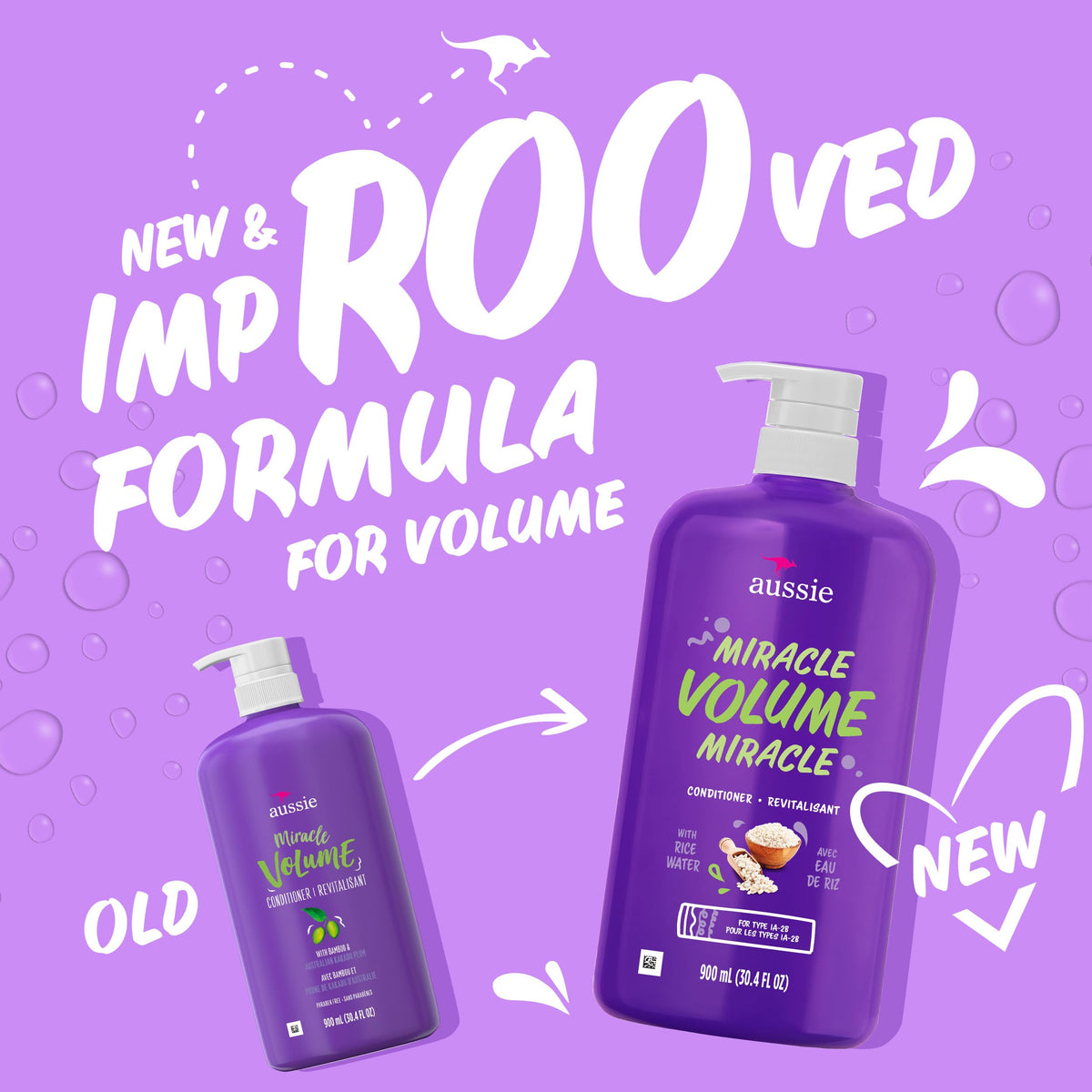 Aussie Miracle Volume Conditioner being poured demonstrates detangling readiness for styling.
