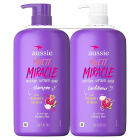 Aussie Multi Miracle Shampoo bottle pour highlights moisture for soft, shiny hair