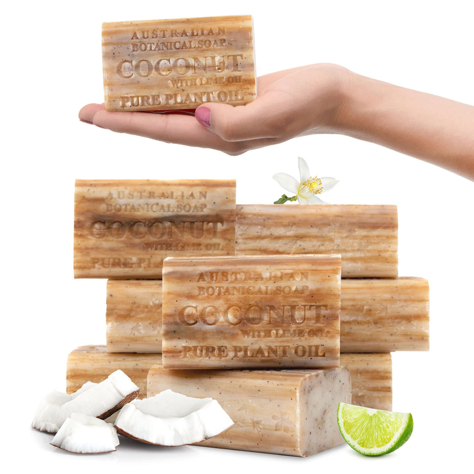 Australian Botanical Soap coconut-lime-bar: refreshing scent for daily cleanse.