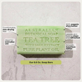 Australian Botanical Soap crisp-herbal-lather highlights tea tree scent