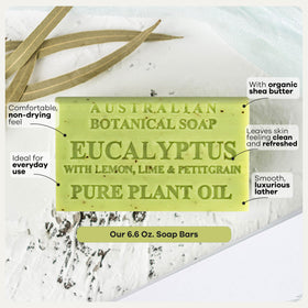 Australian Botanical Soap exfoliating-lemon-myrtle bar provides gentle exfoliation in daily washes
