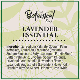 Australian Botanical Soap Lavender Bar gift-ready packaging with natural aesthetics.