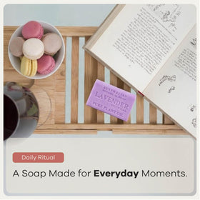 Australian Botanical Soap Lavender Bar in shower demonstrates everyday use.