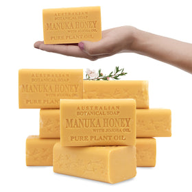 Australian Botanical Soap Manuka Honey and Jojoba bar for nourishing daily cleanse.