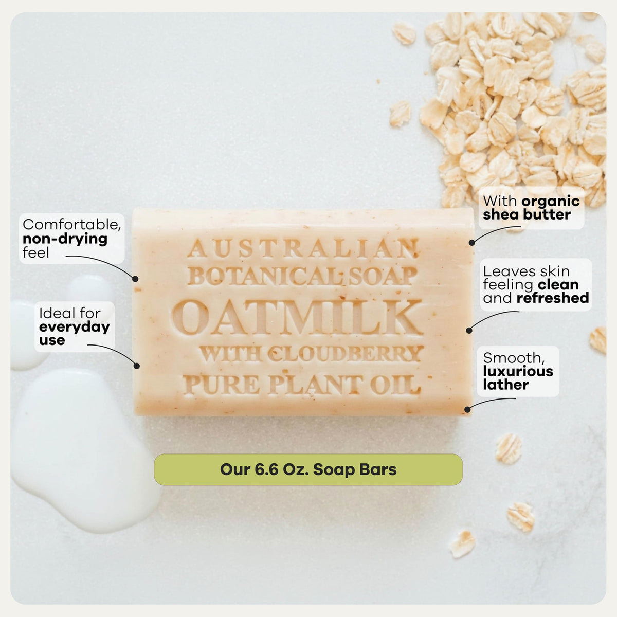 Australian Botanical Soap Oat Milk with Cloudberry pack of 8 — value for daily cleansing.